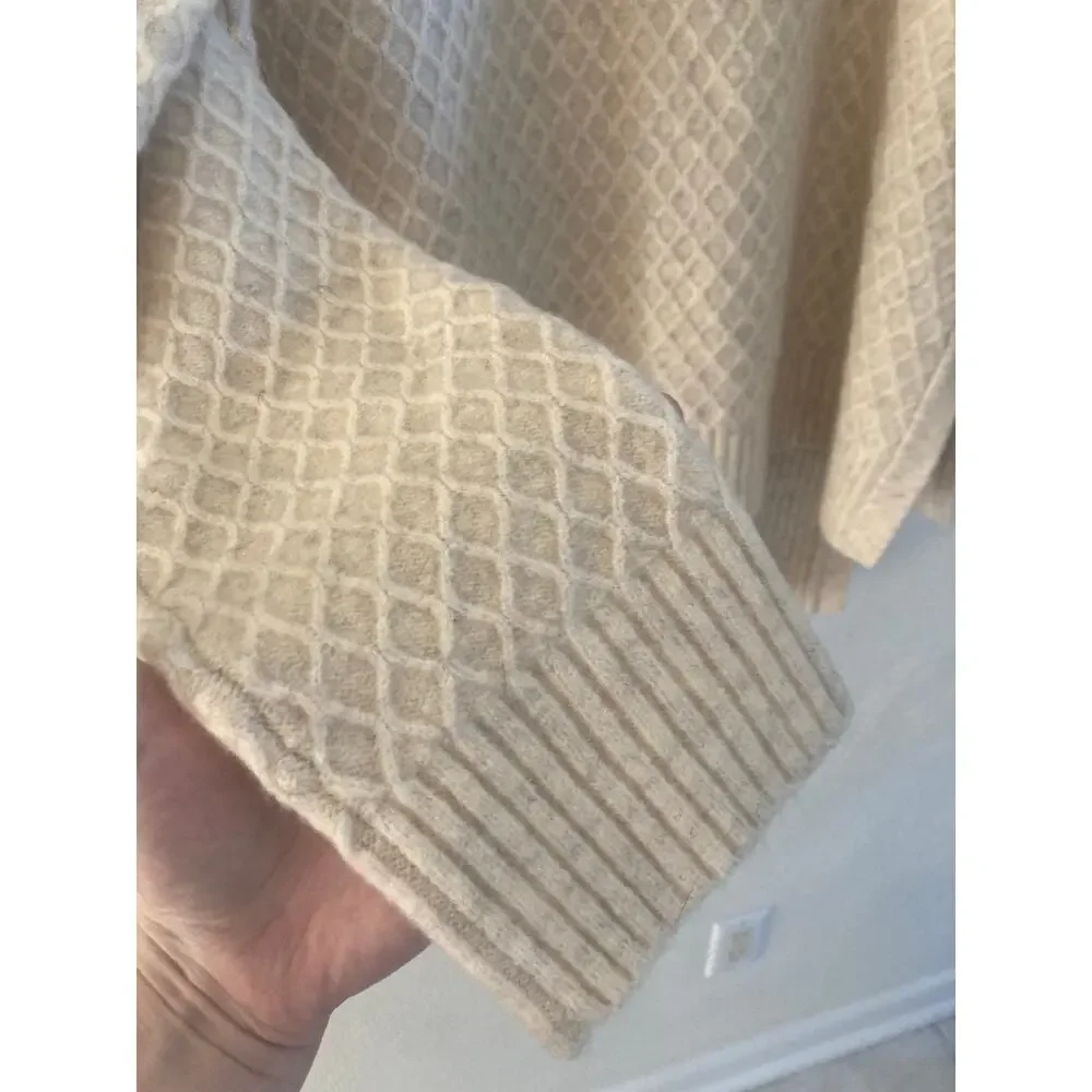 Adam Lippes RTR Design Collective Marled Turtleneck Sweater Wool Blend Beige L - Picture 8 of 13